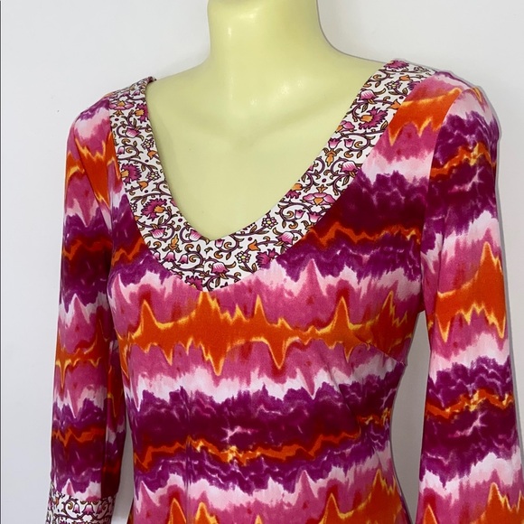 Vertigo Paris”Anjelne” Dress Floral Print Drawstring Neck Empire Line Sz M Nwot - Picture 2 of 7